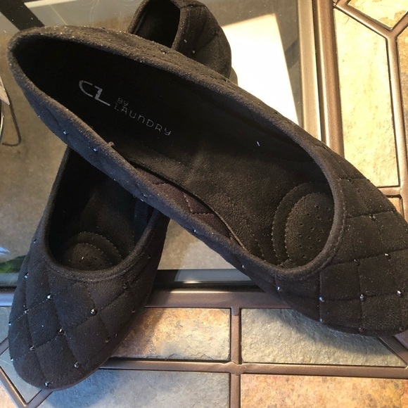 CL Chinese Laundry 10W Black Faux Suede studded Ballet Flats - Picture 7 of 7